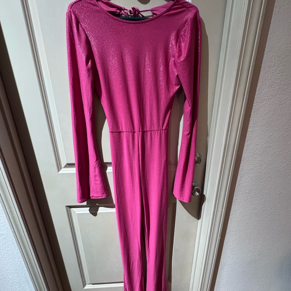 Lucy In The Sky Pink Shimmer Jumpsuit